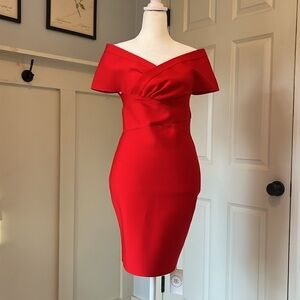 Bella Barnett Stretchy Red Cocktail Dress